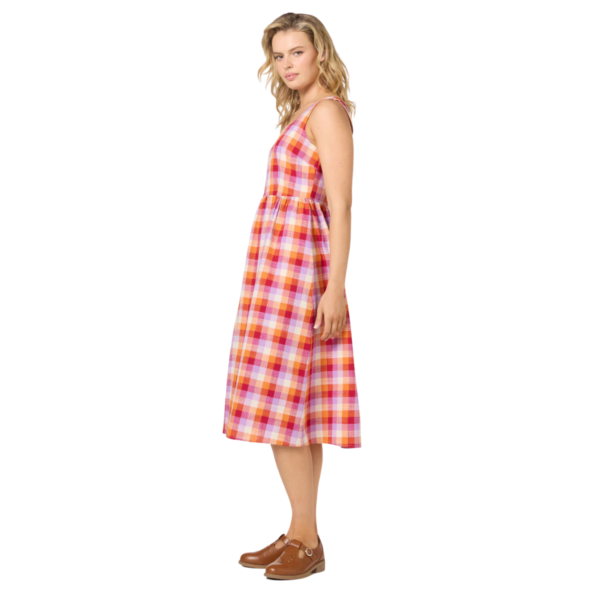 Womens-Pink-and-Orange-Plaid-Square-Neck-Sleeveless-Midi-Dress-5.png
